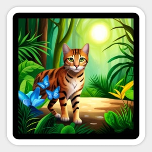 Bengal Cat in the Jungle Sticker